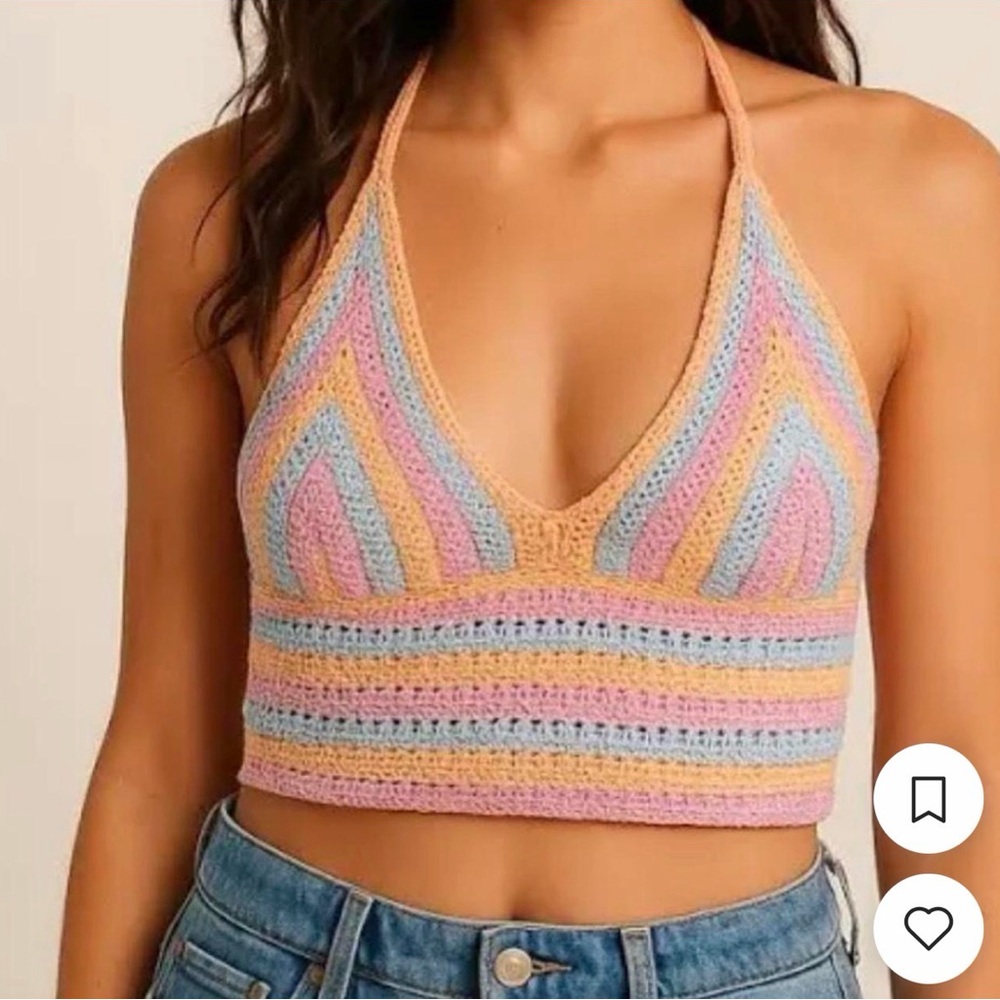 Hollister Crochet Halter Top
